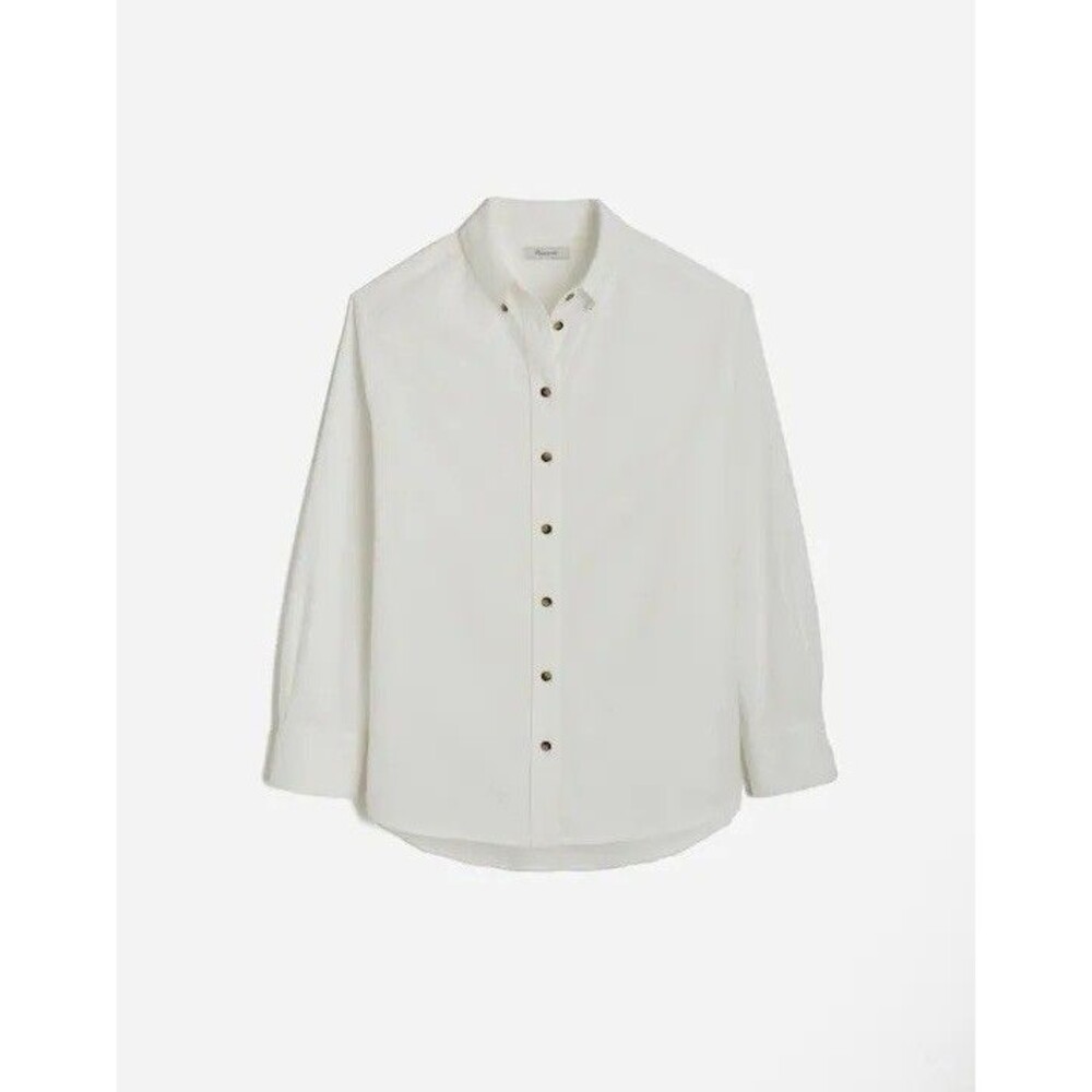 Madewell Women’s Oversized Button-Up Shirt in Oxford  Size XS in White NWT